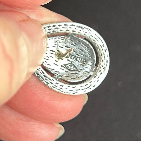 Sterling Silver Marcasite Tear Drop Pierced Earrings - Picture 3 of 3